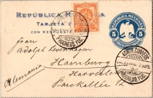 Mexico 5c Coat of Arms on 5c Coat of Arms Letter Card no selvedge 1905 Progre...