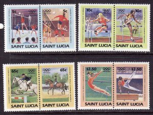 St. Lucia-Sc#665-8-unused NH set-Sports-Los Angeles 1984-