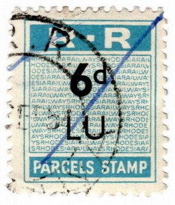 (I.B) Rhodesia Railways : Parcels Stamp 6d 