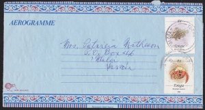 TONGA 1972 10s internal airmail rate aerogramme Nuku'alofa to Vavau........B2637