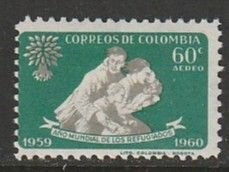 1960 Columbia - Sc C371 - MH VF - 1 single - Fleeing Family