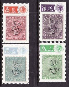 Bermuda-Sc#594-7- id6-unused NH set-Stamp on Stamp-Exhibition-1990-