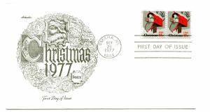 1730 Christmas 1977 Mailbox , Artmaster, pair, FDC