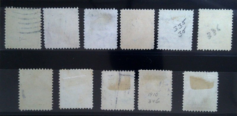 Scott #331-341 - Used - FW Lot - 1908-09