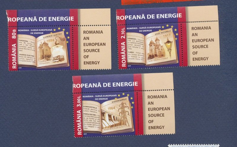 ROMANIA - Scott 5108-5110 + tabs - MNH - energy - petroleum topic - 2009 --b