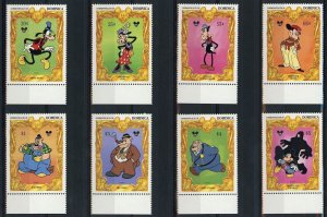 Disney Stamps Mickey and The Blot Serie Set of 8 Stamps Mint NH