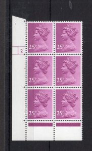 25p PCP1 MACHIN UNMOUNTED MINT CYLINDER 2. BLOCK APS PERF MCC £65