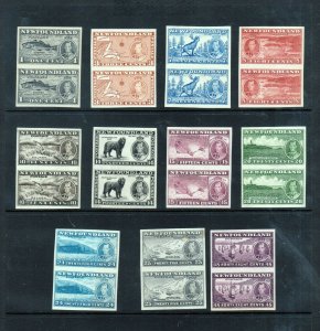 Newfoundland #233P - #243P Extra Fine Set Of 11 Plate Proof Pairs In Color