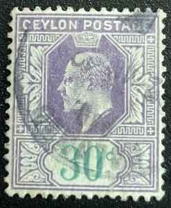 Ceylon #188 Used PM Single King Edward VII L23