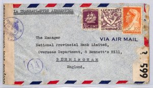 Netherlands SURINAME Paramaribo Air Mail GB Birmingham CENSOR WW2 1941 ZF252