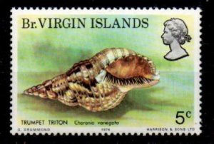 BRITISH VIRGIN ISLANDS SG317a 1974 SEASHELLS 5c WITH LESOTHO WMK MNH