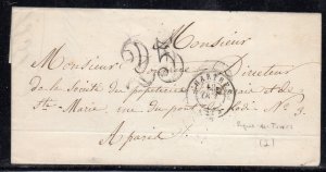 France Stampless Chartres 1854 Postage Due b89