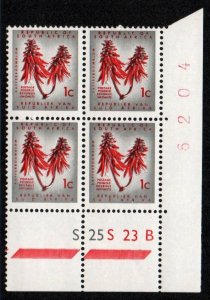 South Africa # 255 Plate Block MNH