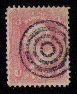 U.S. Scott #64b Used VF Bullseye Cancellation VF Rose Pink Shade CV $160.00