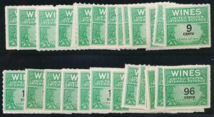 UNITED STATES RE108/RE145 MINT NH WINE. 32 DIFF. SERIES 1941
