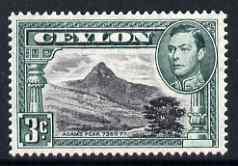 Ceylon 1938-49 KG6 Adam\'s Peak 3c P13.5 unmounted mint S...