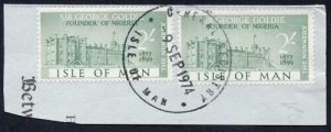 Isle of Man 2/- Green Pair QEII Pictorial Revenues CDS On Piece