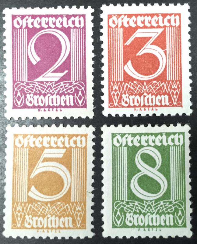 Austria 304, 305, 307, 310 MH short set