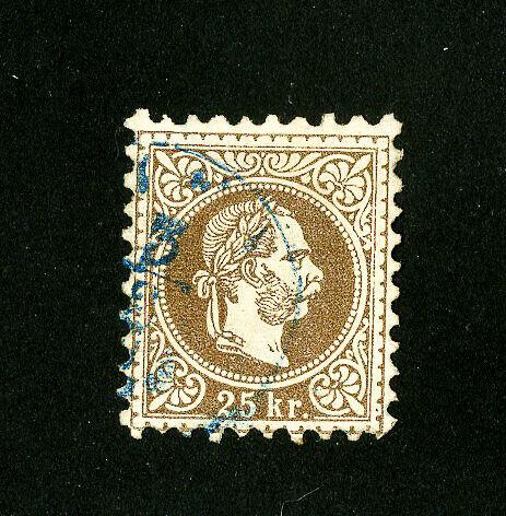 Austria Stamps # 32b VF Used Blue Cancel Scott Value $65.00