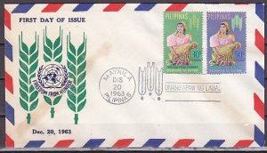 Philippines, Scott cat. C88-C89 ONLY. FAO, Hunger issue.. First day cover. ^