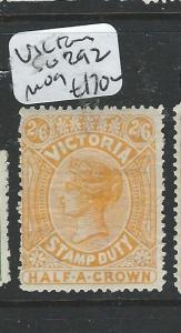 VICTORIA (P2302B) QV POSTAL FISCAL 2/6  SG 292  MOG