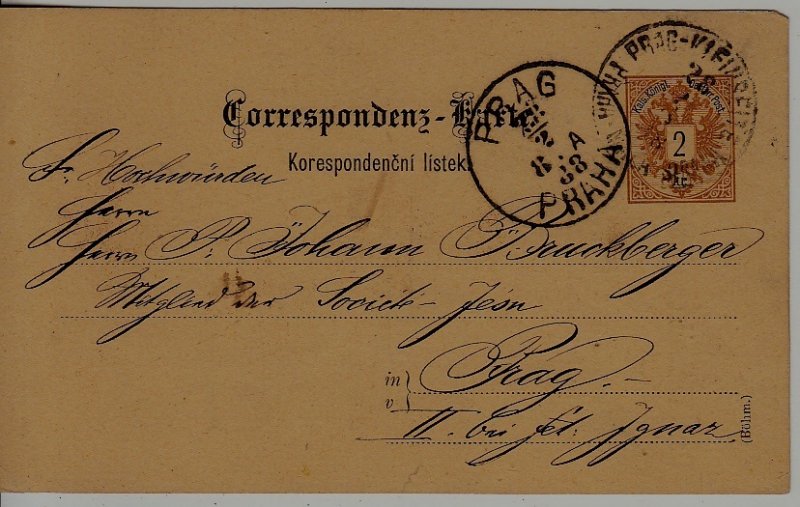 Czechoslovakia used card 2.8.88 Prag