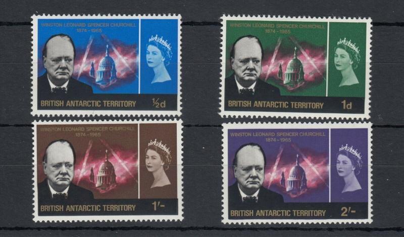 British Antarctic Territory 1966 Churchill Set SG16/19 MNH J5327