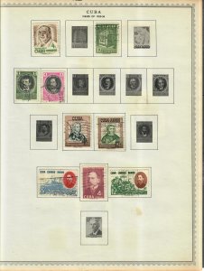 Cuba Stamp Collection On Album Pages Mixed Condition Lot