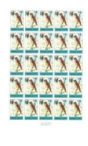 Sierra Leone 470 MNH imperf.sheet of 25 Birds(Owl)