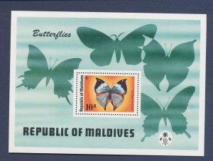 MALDIVES - Scott 592 - MNH S/S - Butterfly - 1975