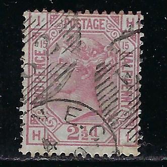 Great Britain Scott # 67, used, plate # 15/HI
