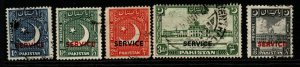 PAKISTAN SGO27/31 1949 REDRAWN OFFICIAL SET USED