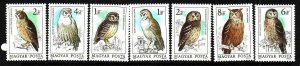 Hungary-Sc#2887-93- id4-unused NH set-Birds-Owls-1984-