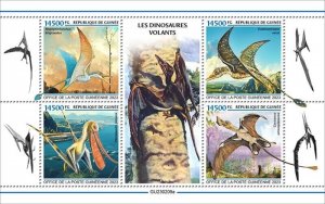 Guinea - 2023 Flying Dinosaurs, Caviramus - 4 Stamp Sheet - GU230209a