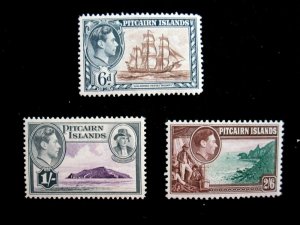 PITCAIRN ISLANDS - SCOTT# 6,7,8 - MH - OG - CAT VAL $24.00