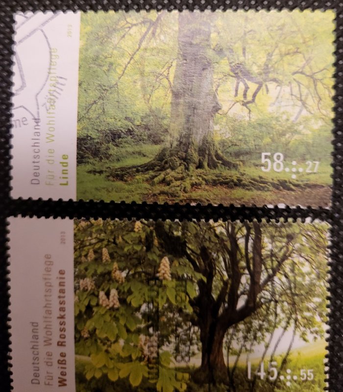 Germany, 2013, semi-postal, Trees, #B1071-1073, used SCV$7.50