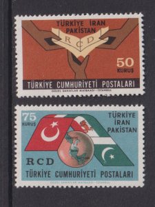 Turkey  #1648-1649  MNH   1965  regional cooperation pact