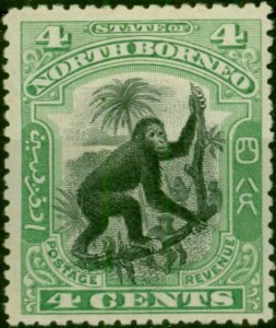 North Borneo 1900 4c Black & Green SG98 Good MM