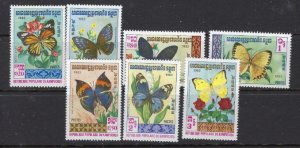 Cambodia 386-92 MNH 1983 Butterflies (102)(ad4556)