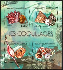 Burundi 2012 Marine Life Shells Sheet MNH