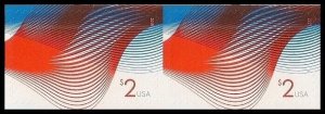 US 4954 Two Dollar Patriotic Wave $2 horz pair MNH 2015