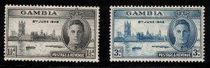 GAMBIA Scott # 144-5 MH - KGVI Peace Issue Set 1