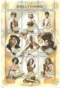 Senegal 1999 Hollywood Cinema, Film, Actress Monroe Kelly Hepburn 9v MNH (L-02)