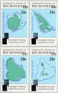 Micronesia Scott #'s 51a MNH Double surcharge