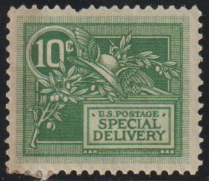 US #E7 VF/XF mint lightly hinged, super color, well centered!