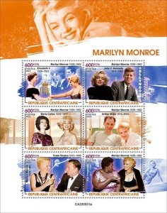 2024/01 - CENTRAL AFRICAN - MARILYN MONROE        6V  complet set    MNH **