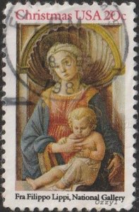 US #2107 1984 20c Madonna & Child by Fra Filippo Lippi  Christmas USED-Fine-NH.