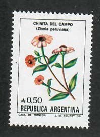 Argentina; Scott 1523; 1985;  Unused; NH; Flowers