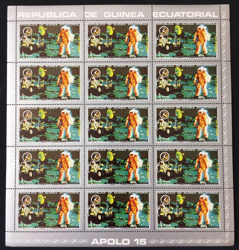 Guinea Ecuatorial 1972 SPACE Rocket Apollo MNH 7 sheets of 15 (105 Stamps) GU20