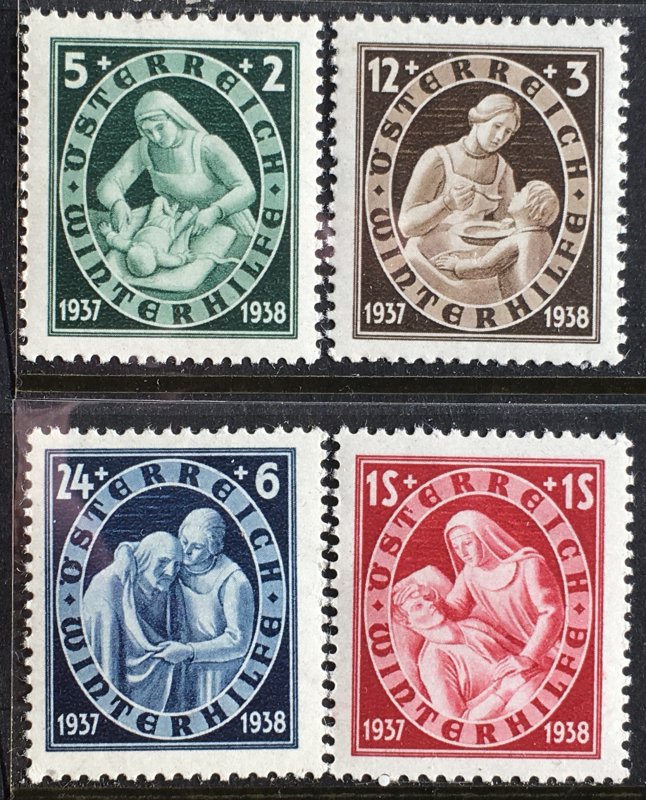 1937 Austria Winterhelp Semi-postal MNH Sc# B152-B155